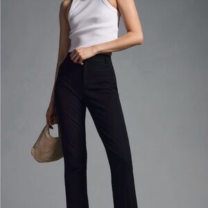 Maeve Essential Slim Kick Flare Pants in Black